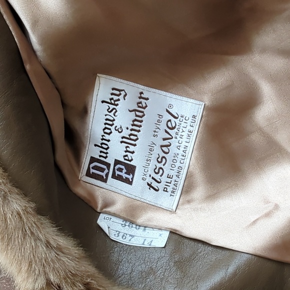 Vintage 1960s Faux Fur Beige Mink Style Cropped Coat Cut Fur Tissavel - Picture 8 of 10